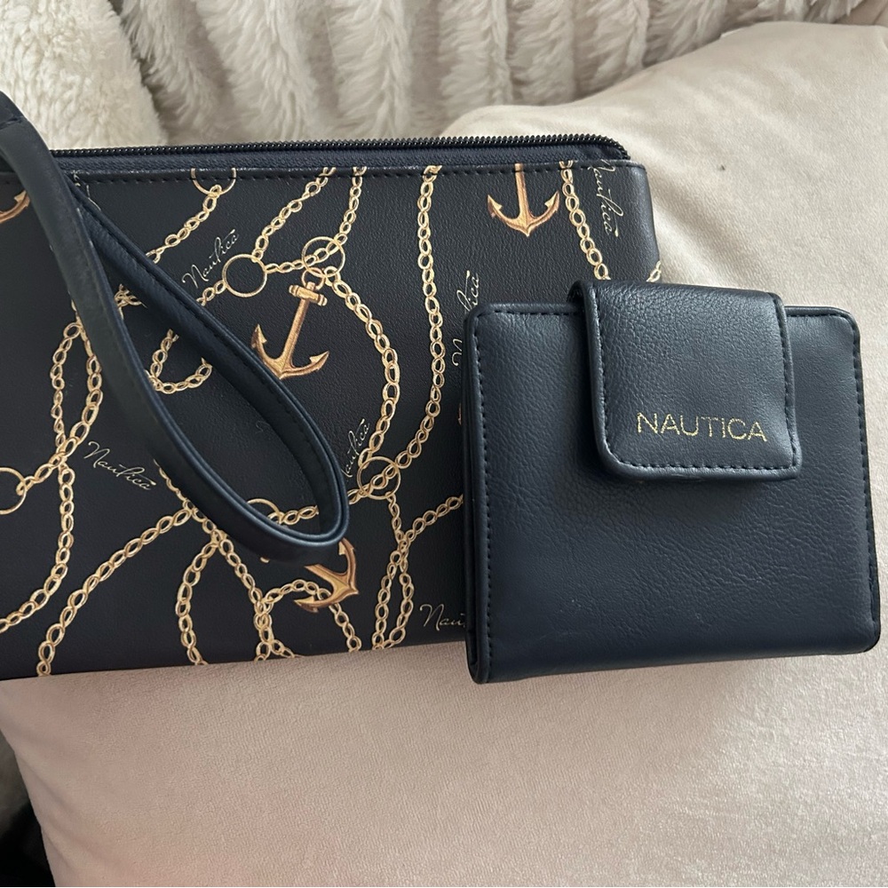 Nautical wristlet and wallet.